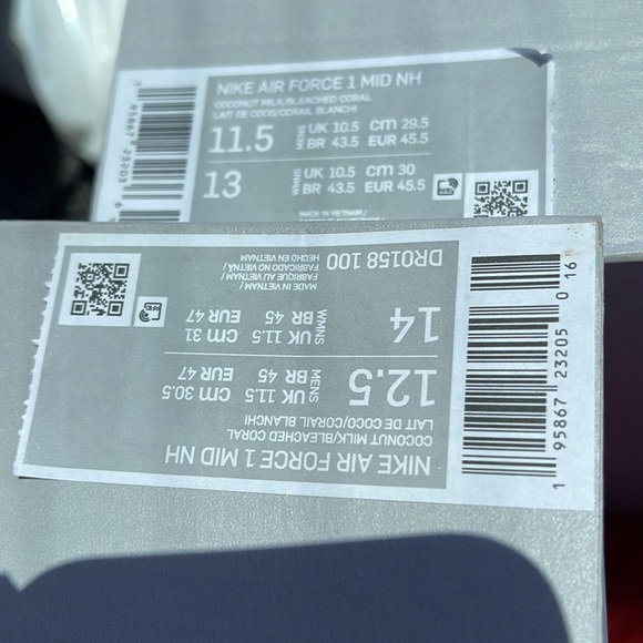 Nike Air Force 1 Mid NH Coconut Milk/Bleached Coral Mn Vivid Sulfur Rush Orange - Picture 15 of 16